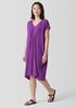 Silk Georgette Crepe V-Neck Dress