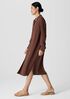 Silk Georgette Crepe Notch Collar Shirtdress