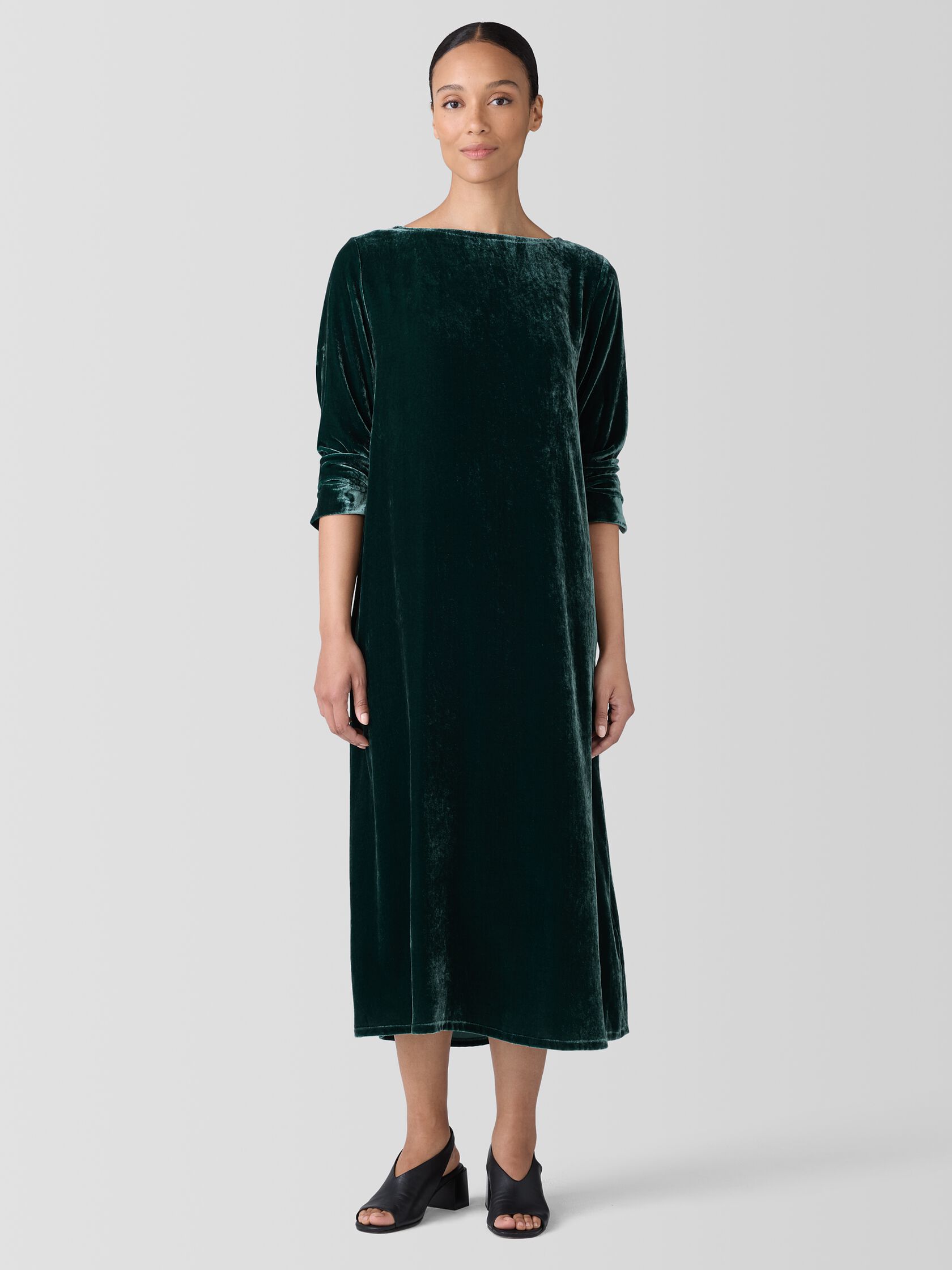 Velvet Bateau Neck Dress