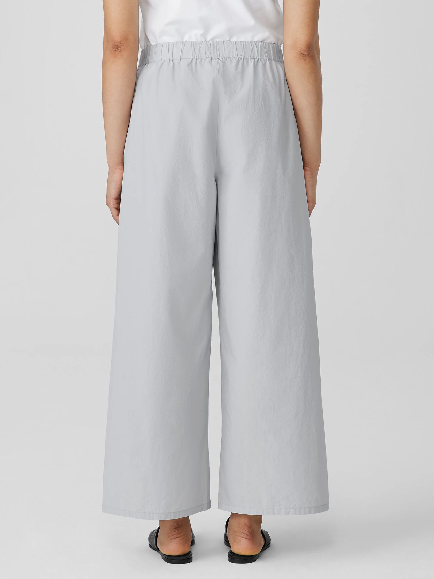 Washed Organic Cotton Poplin Wide-Leg Pant