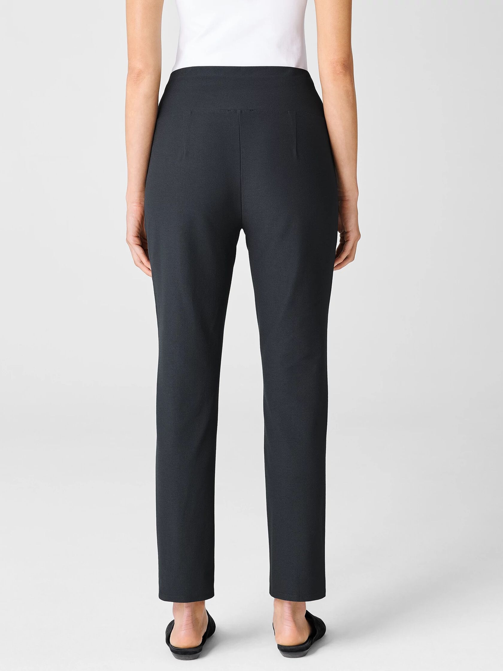 Washable Stretch Crepe High-Waisted Pant