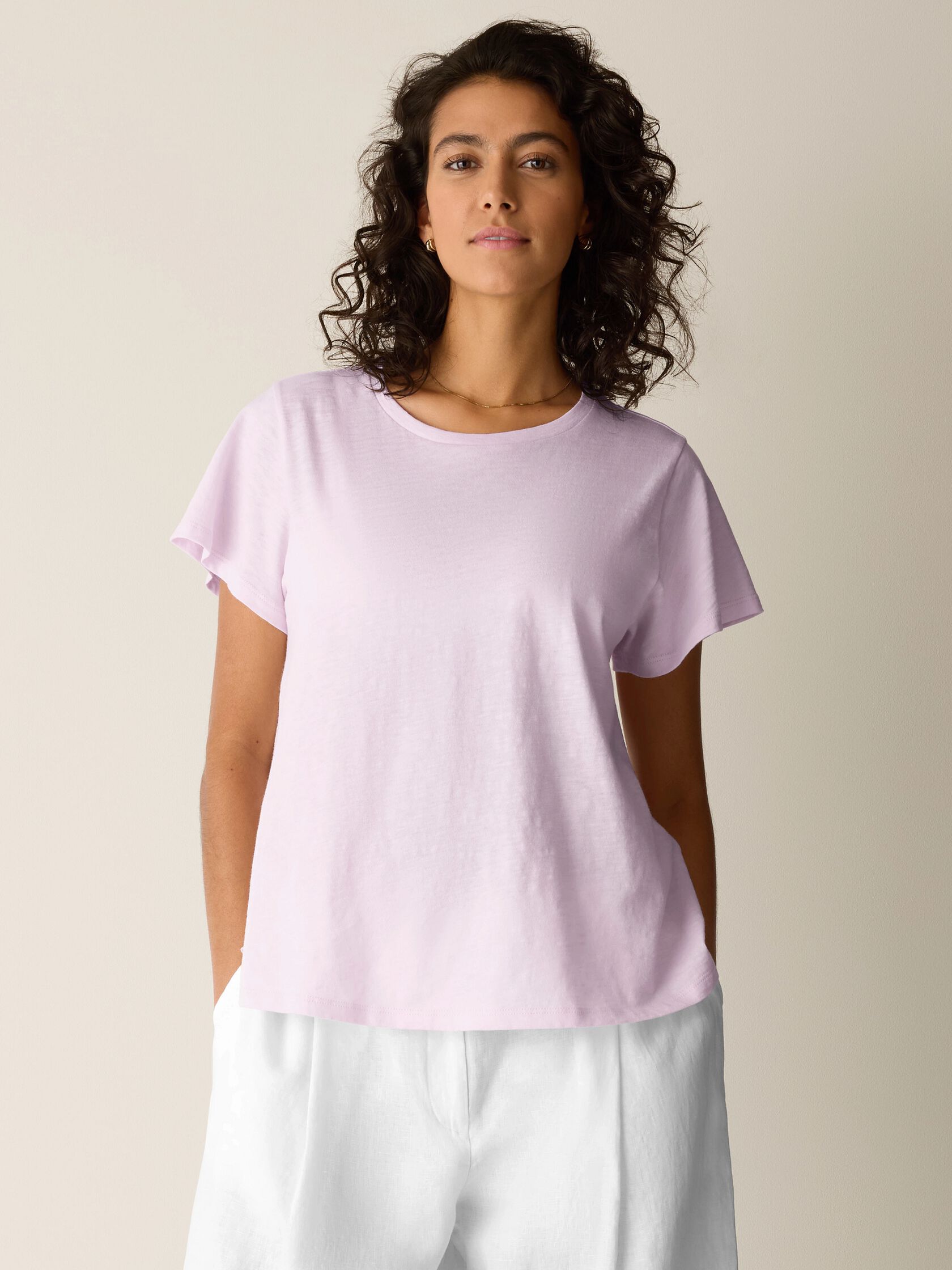 Organic Cotton Slubby Jersey Crew Neck Tee