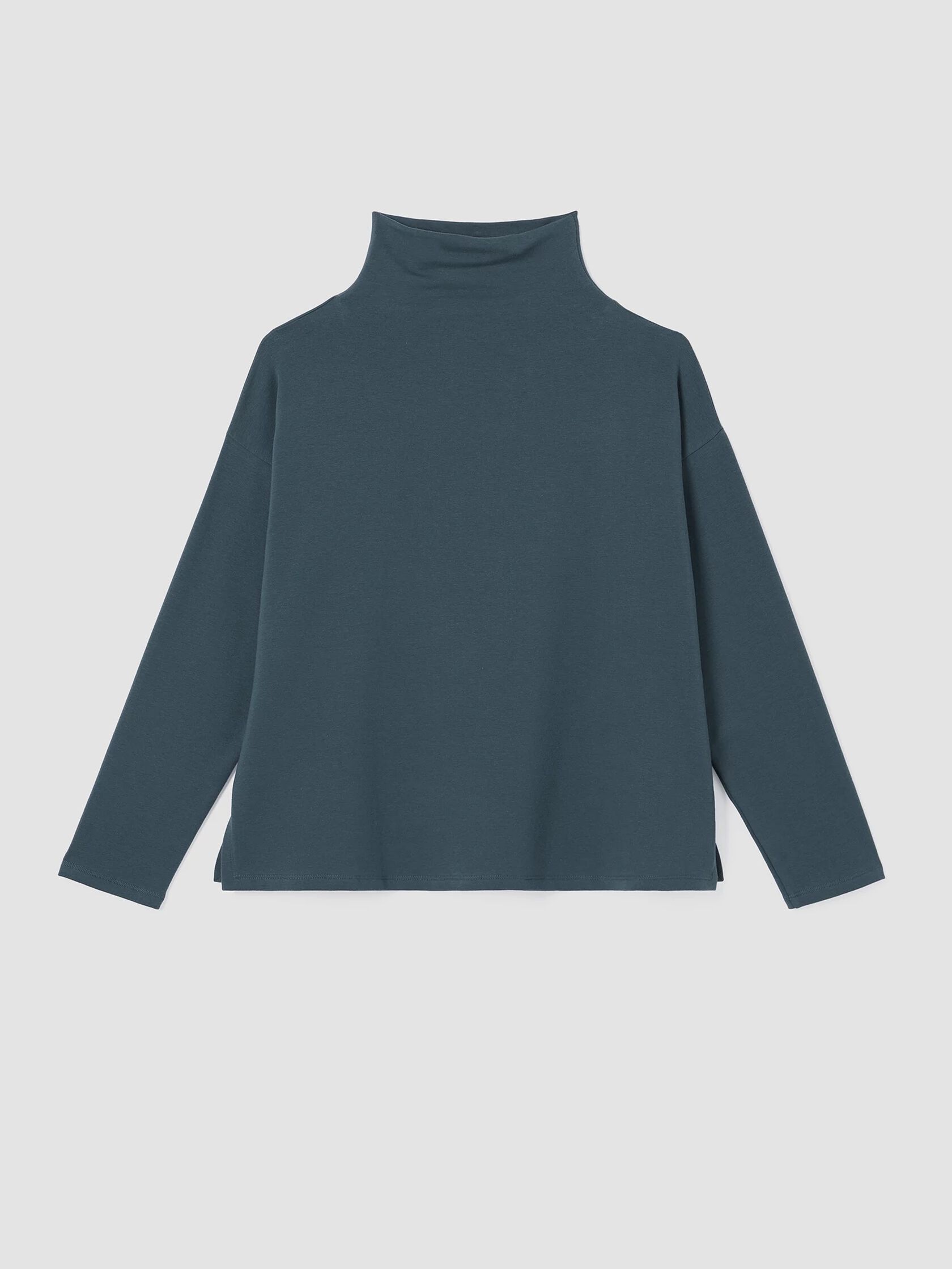 Cozy Brushed Terry Hug Funnel Neck Box-Top