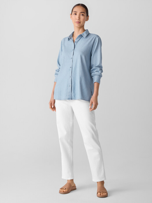 Airy Organic Cotton Twill Classic Collar Shirt