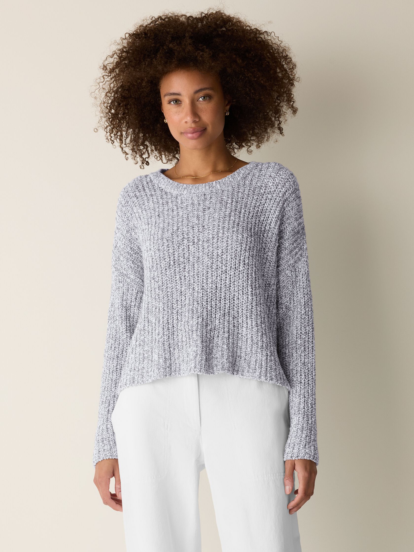 Peruvian Cotton Cloud Twist Crew Neck Top