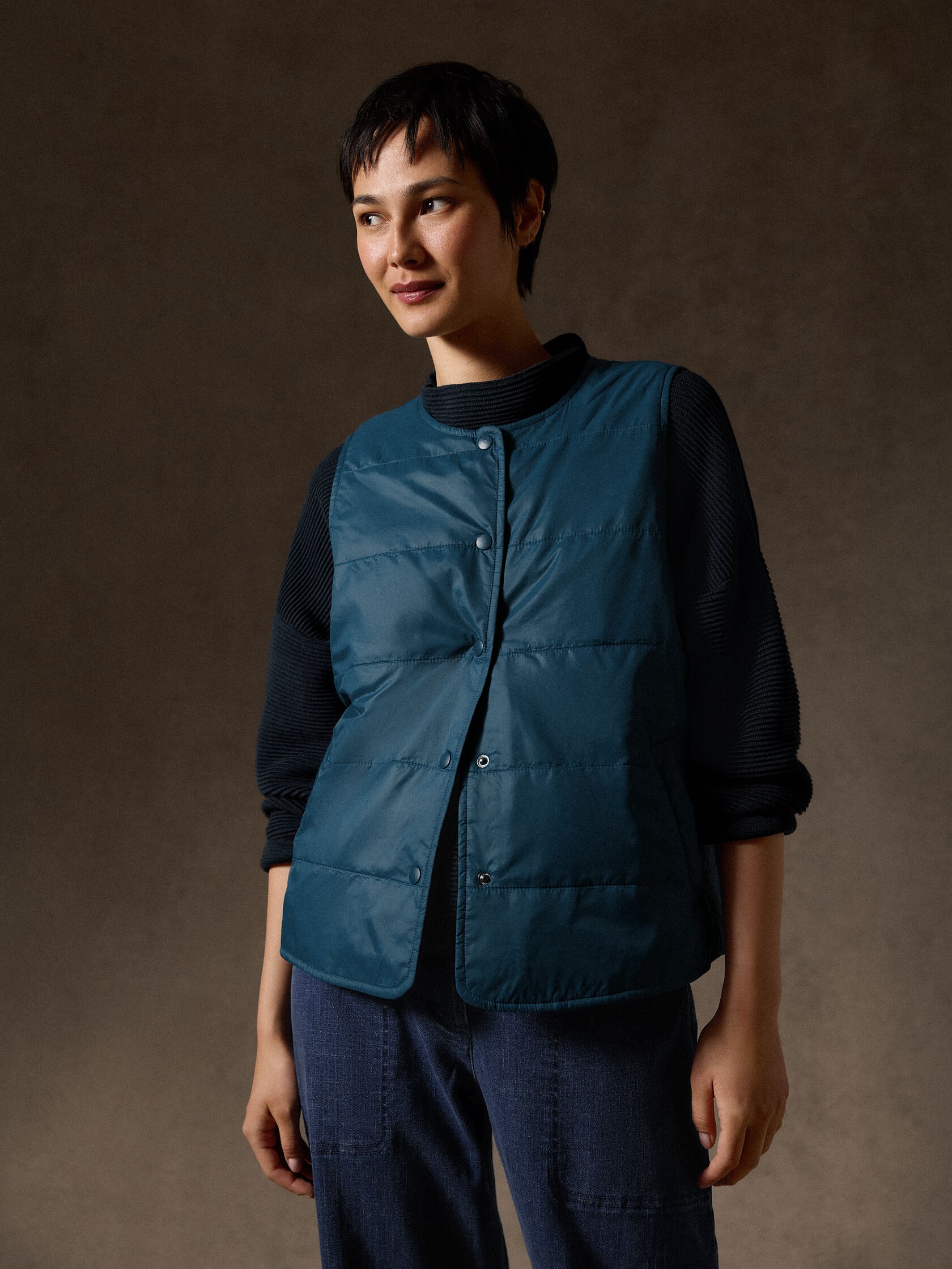 Eggshell Recycled Nylon Quilted Vest