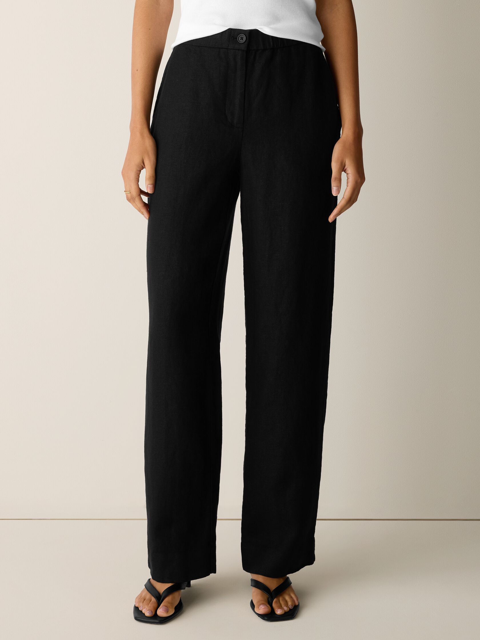 Heavy Organic Linen Full-Length Straight Pant