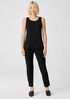 Stretch Jersey Knit Jewel Neck Tank