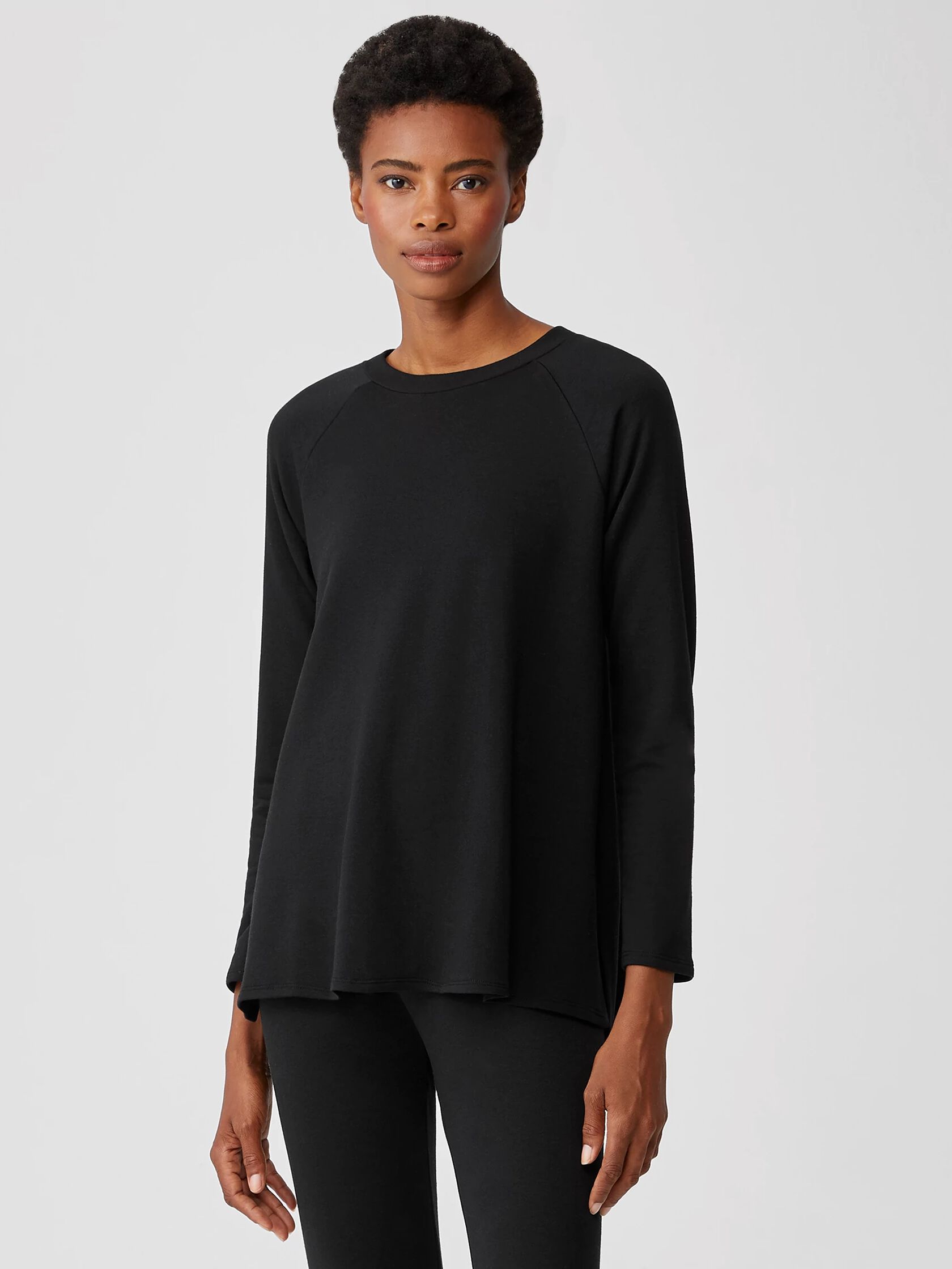 Cozy Brushed Terry Raglan-Sleeve Top