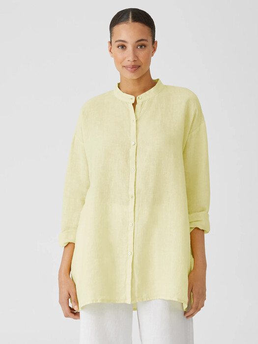 Garment-Dyed Organic Handkerchief Linen Shirt