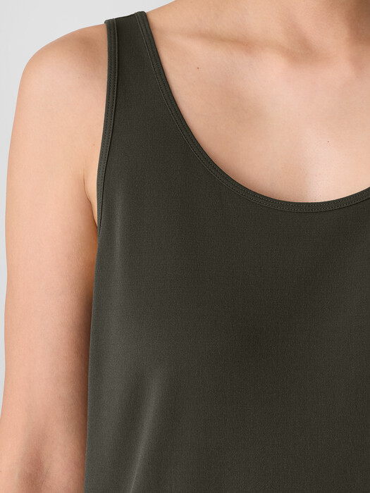 Stretch Silk Jersey Scoop Neck Tank