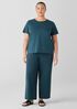 Cotton Blend Ponte Wide-Leg Pant
