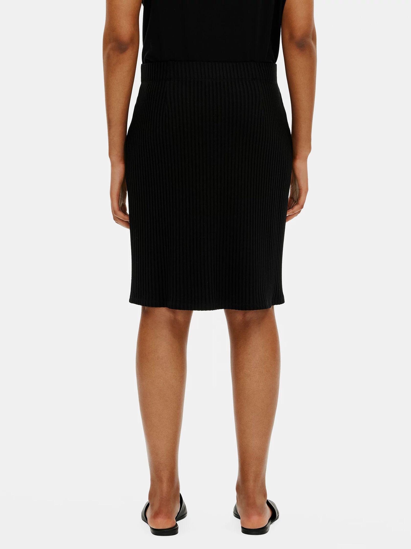 Textured Stretch Rib Pencil Skirt