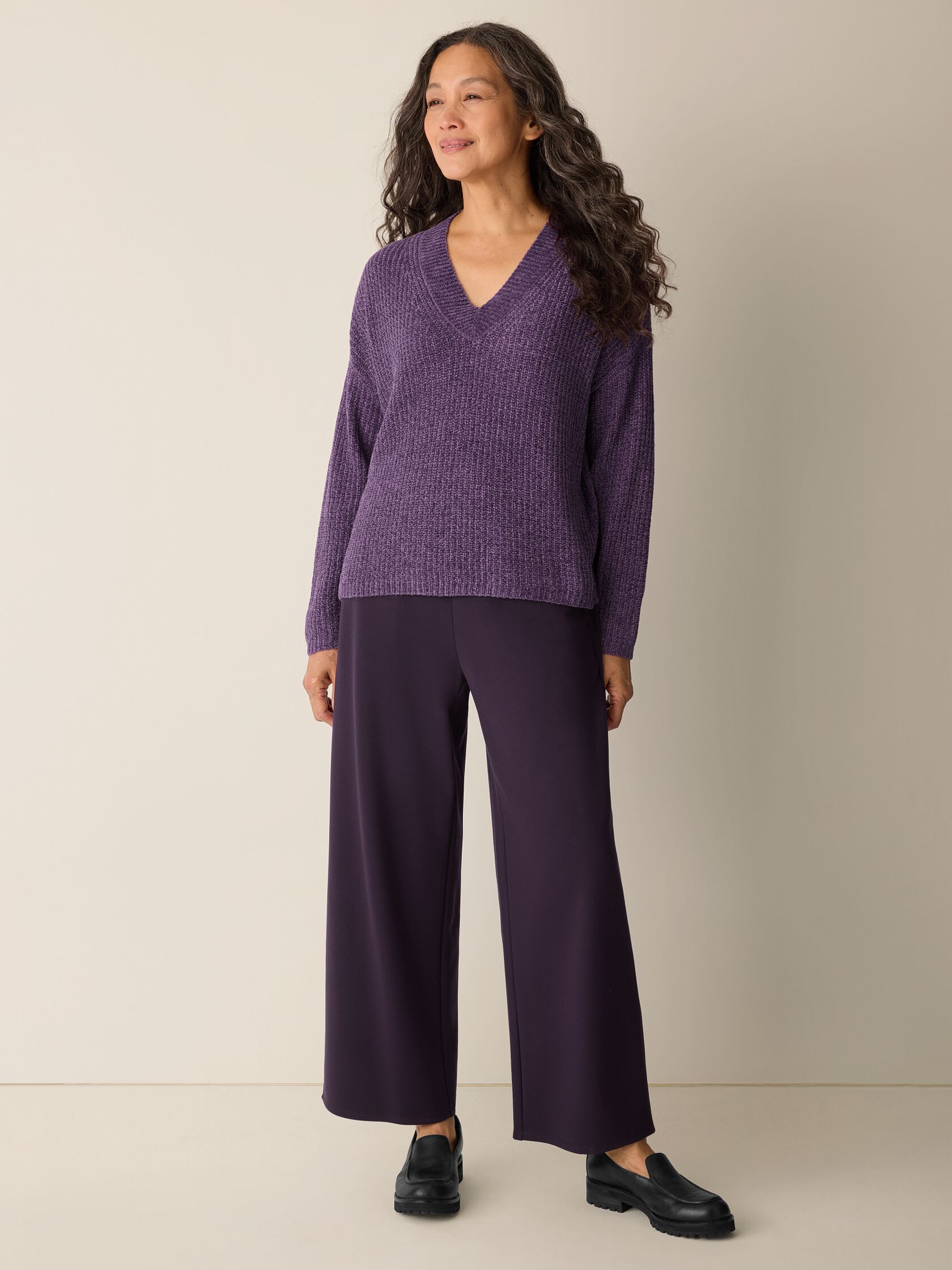 Chenille Blend V-Neck Top