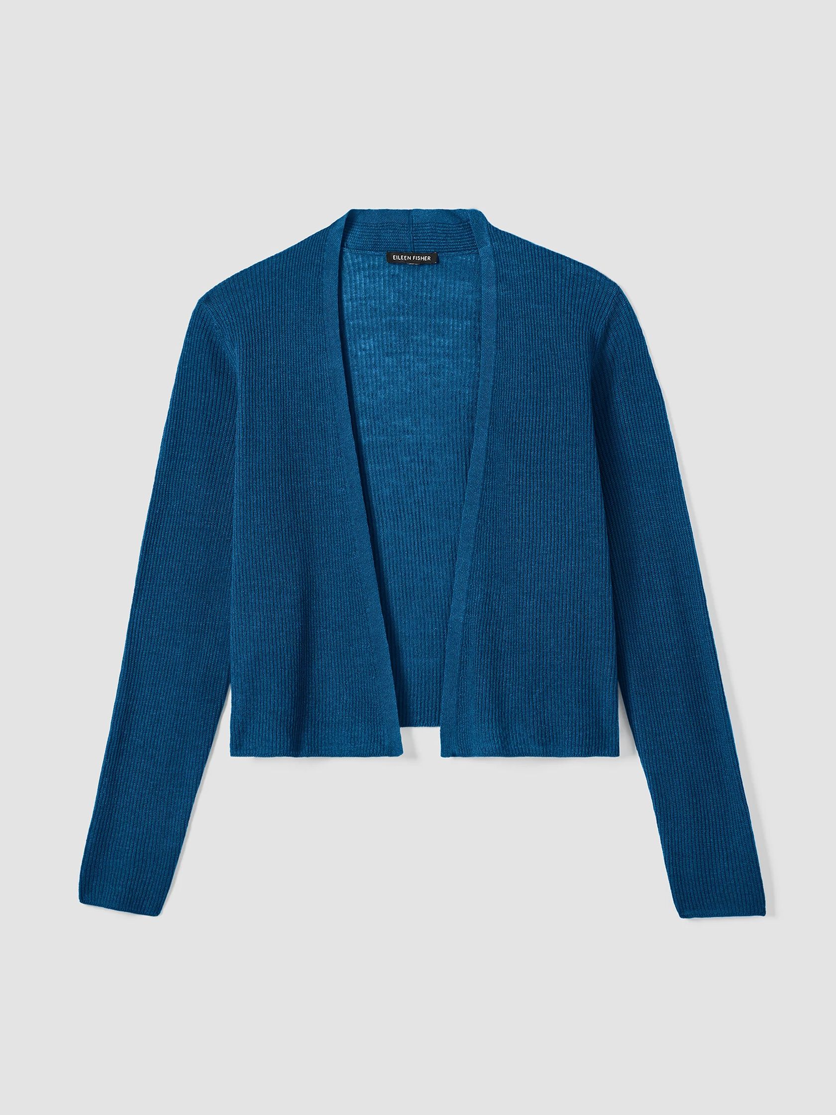 Organic Linen Cotton Airy Tuck Cropped Cardigan