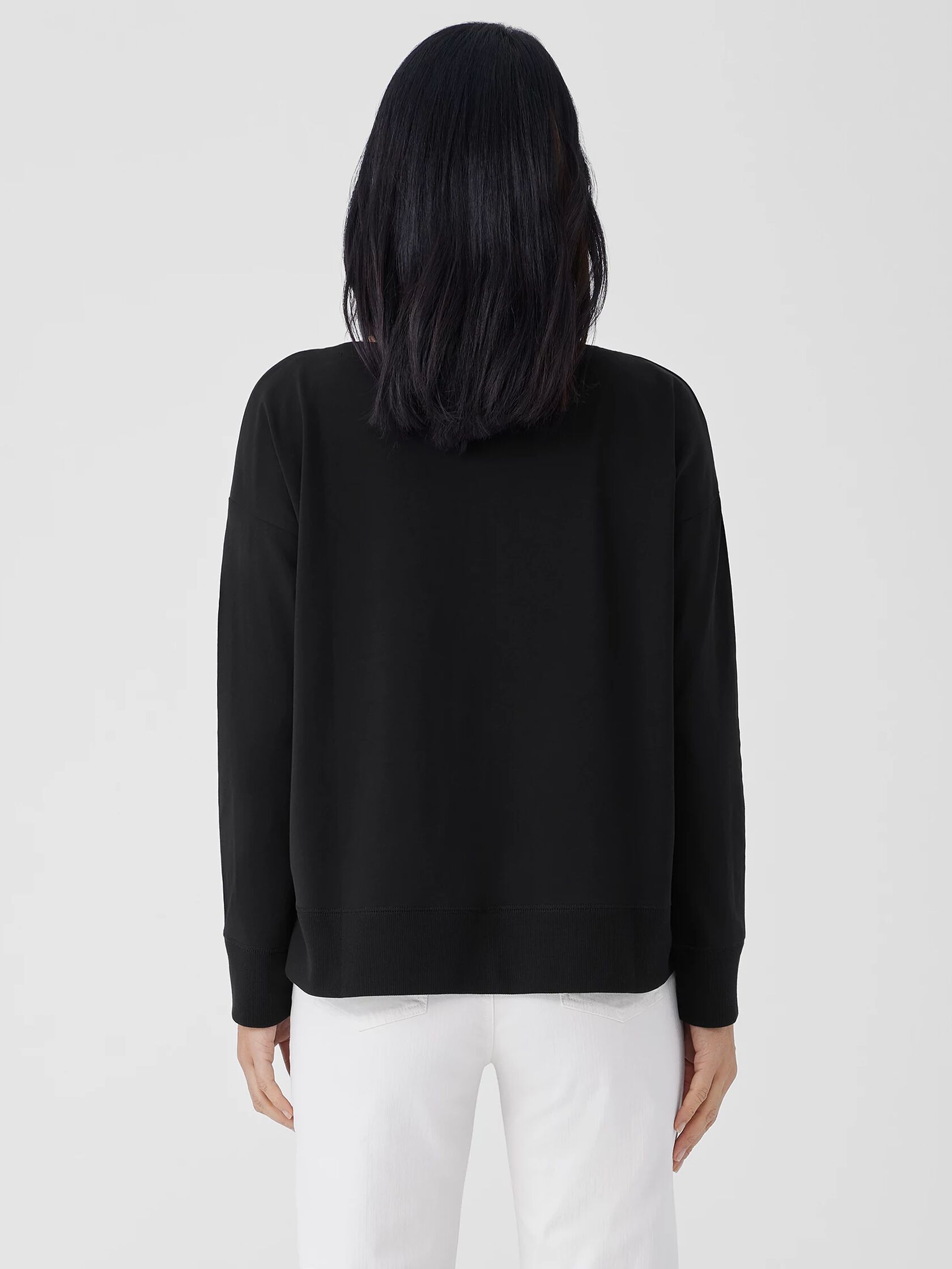 Pima Cotton Stretch Jersey Bateau Neck Top