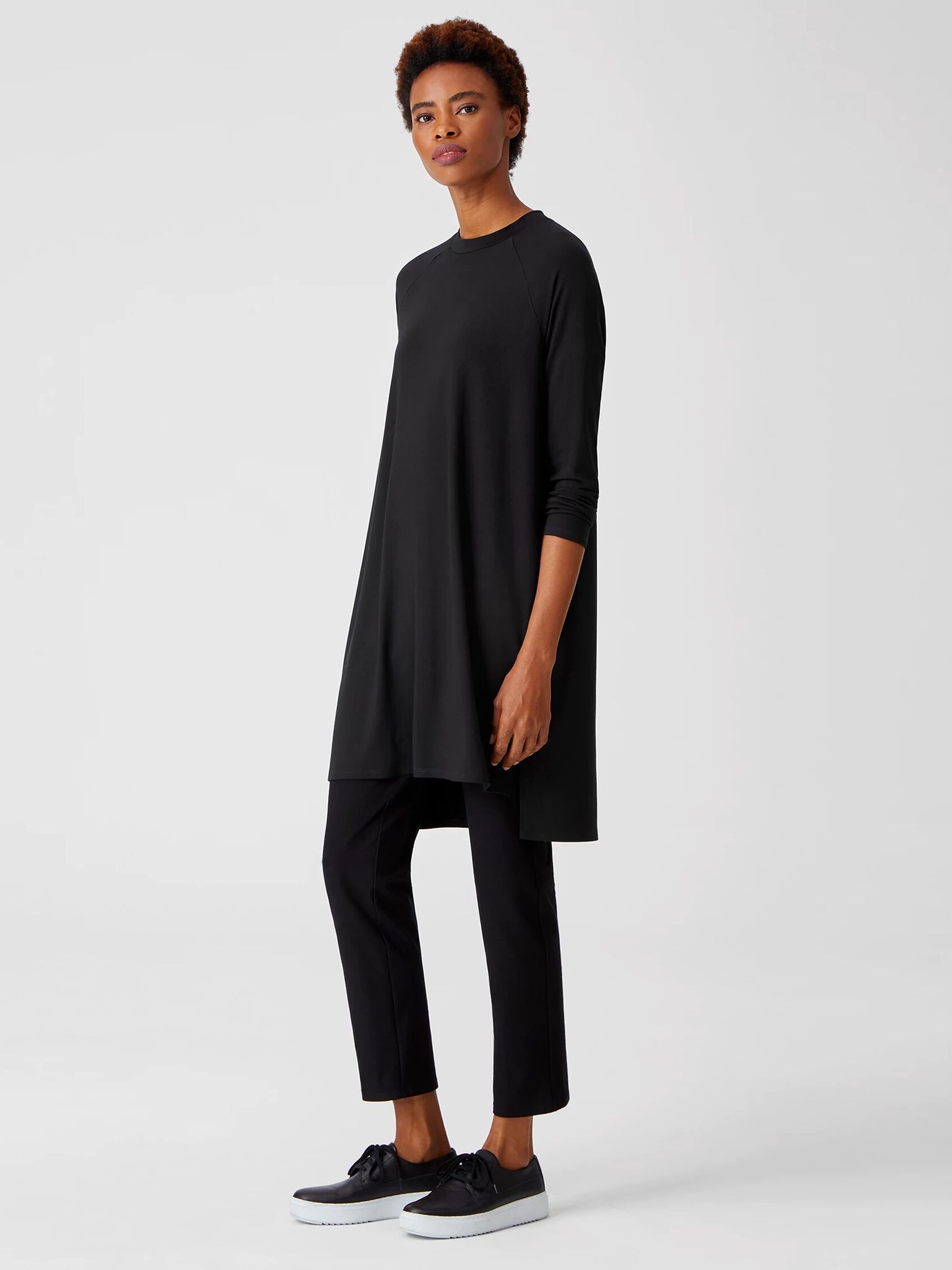 Viscose Jersey Crew Neck Dress