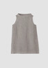 Puckered Organic Linen Mock Neck Top