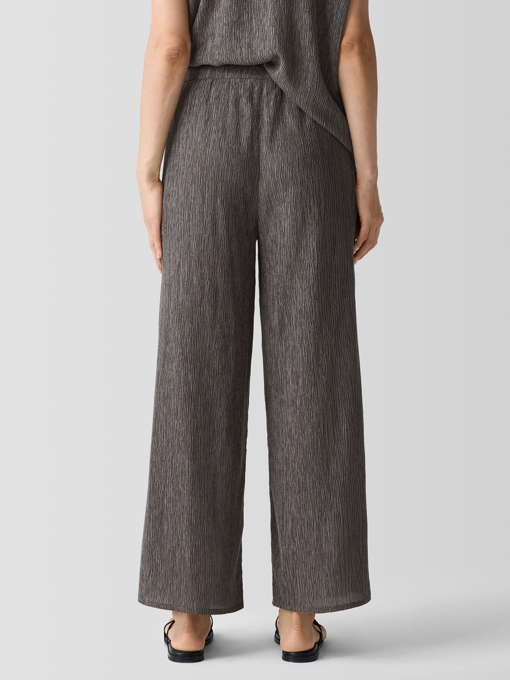 EILEEN FISHER Womens Beige Pocketed Pleated Wide Leg Printed Wear To Work Cropped Pants