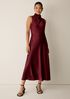 Stretch Silk Charmeuse Bias Cowl Neck Dress