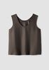 Silk Twill Curved V-Neck Tank