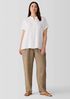 Puckered Organic Linen Tapered Pant