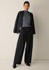 M&eacute;lange Sheer Cotton Blend Knit Funnel Neck Top