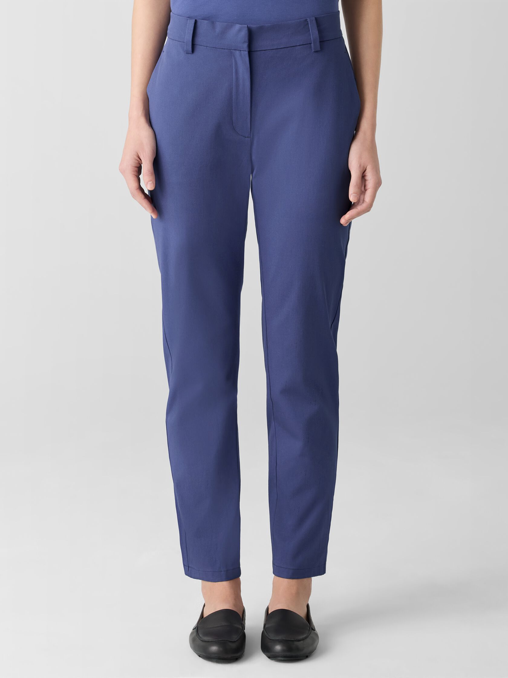 Stretch Cotton Twill Tapered Trouser Pant