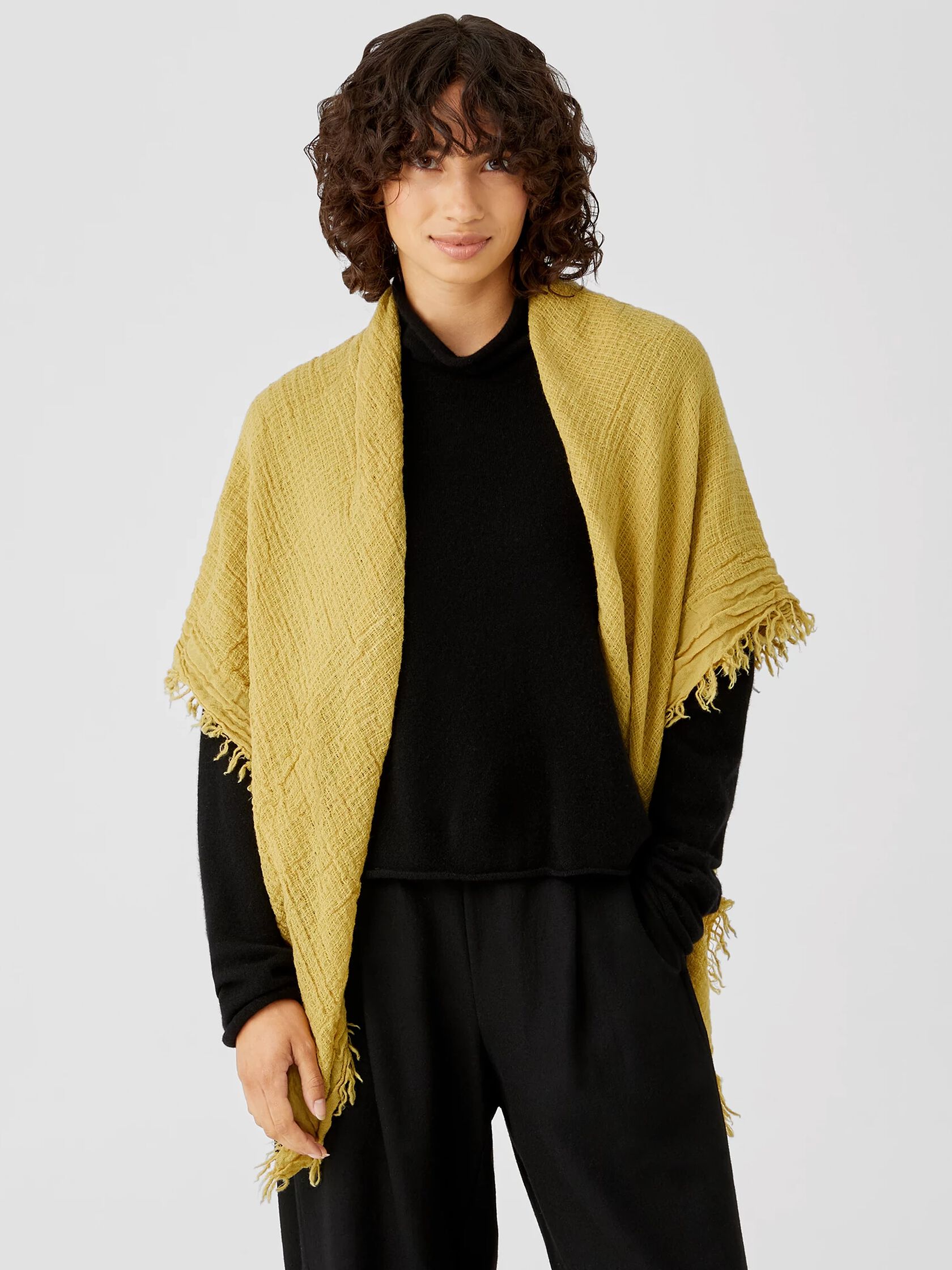 Textured Wool Gauze Scarf