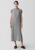 Woven Plissé Funnel Neck Dress