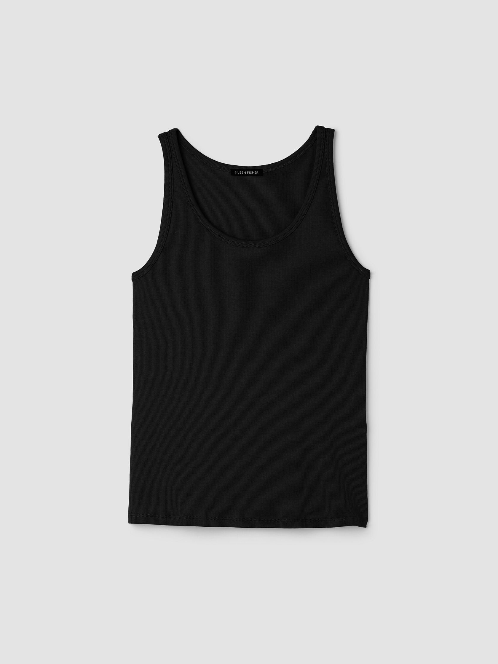 Organic Cotton Stretch Rib Scoop Neck Tank