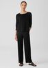 Stretch Jersey Knit Scoop Neck Top