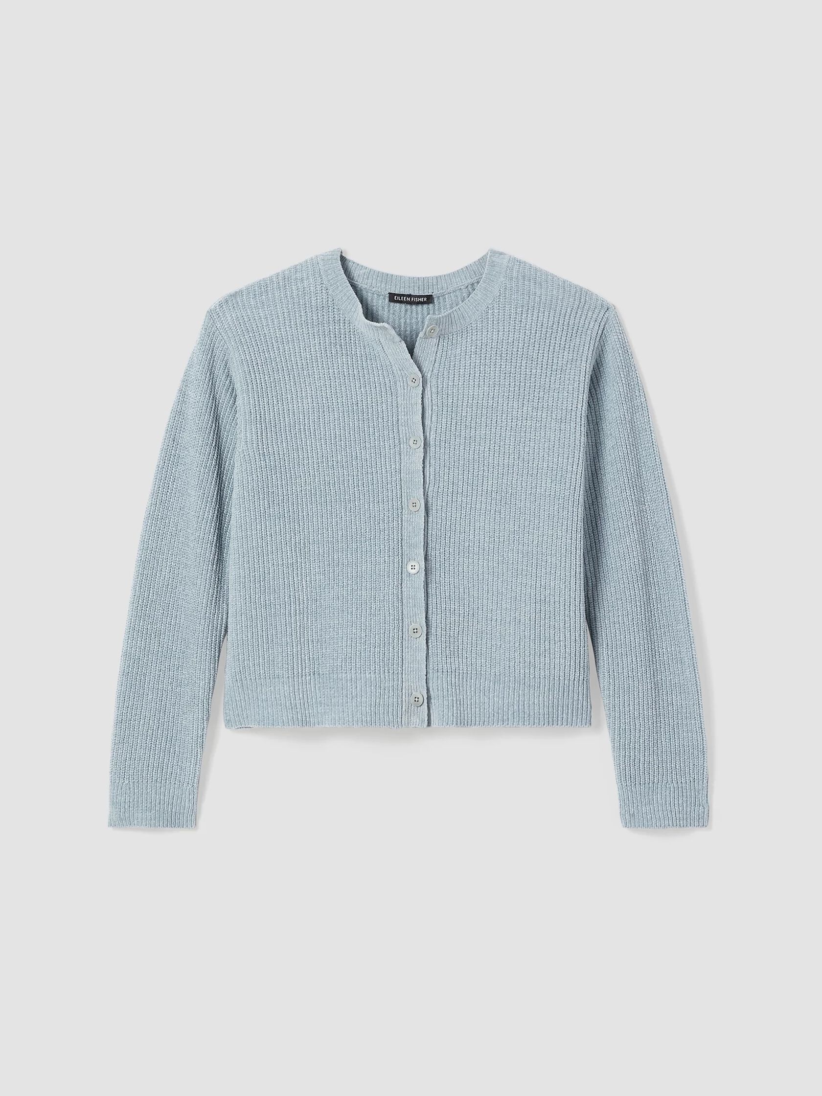 Organic Cotton Chenille Crew Neck Cardigan