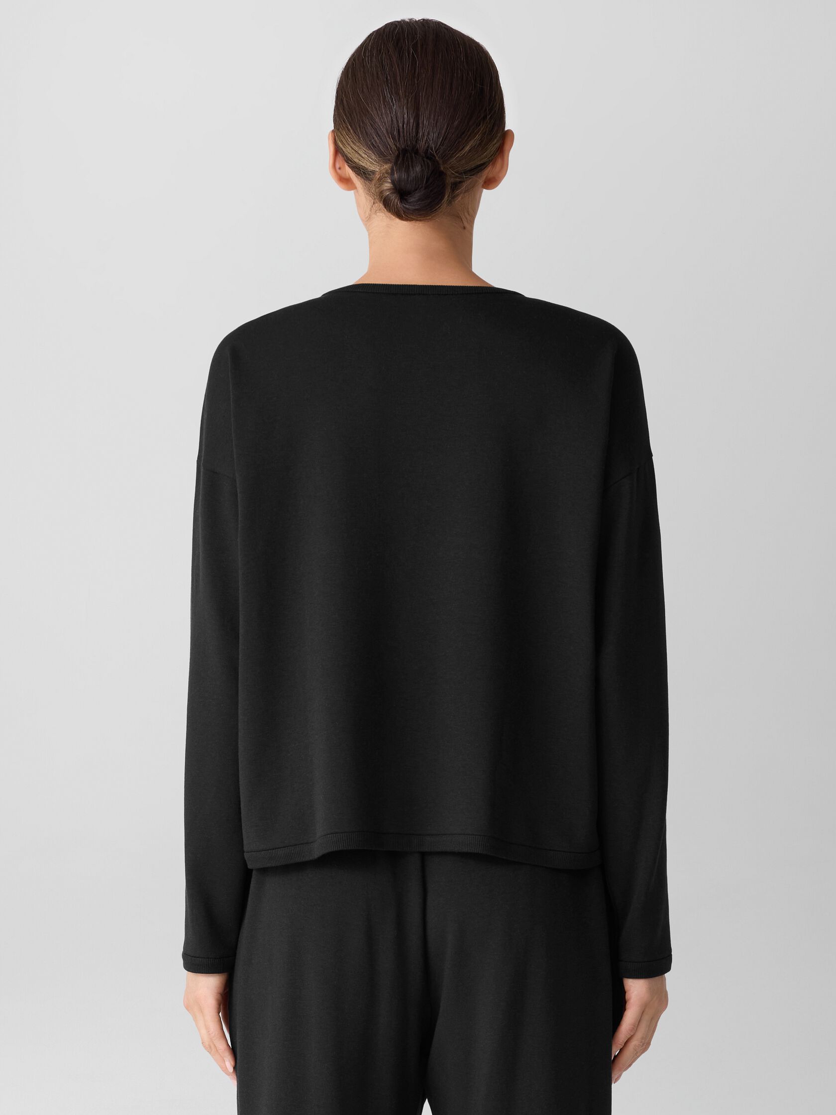 Cozy Brushed Terry Hug Round Neck Box-Top
