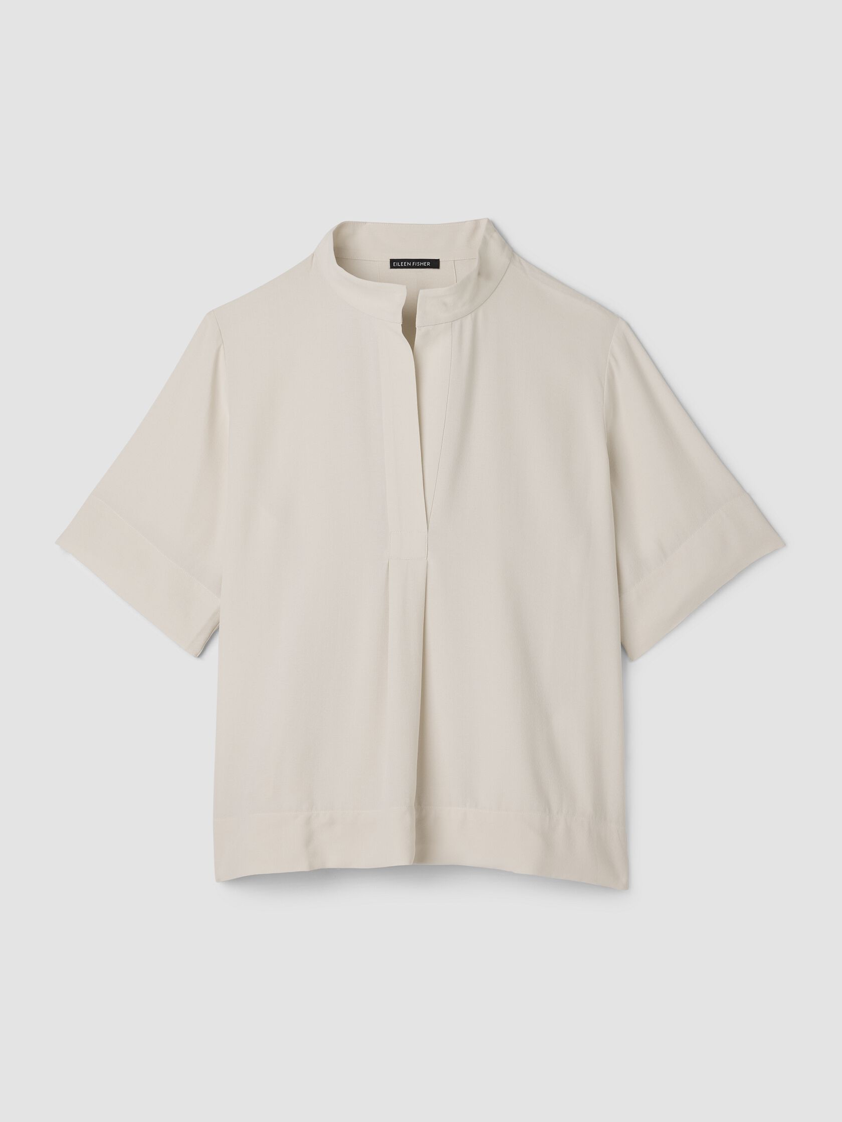 Silk Georgette Crepe Split Neck Top