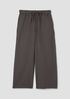 Cotton Blend Stripe Stitch Wide-Leg Pant
