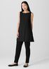 Crinkle Silk Habutai Bateau Neck Long Top