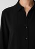 Silk Georgette Crepe Classic Collar Shirt
