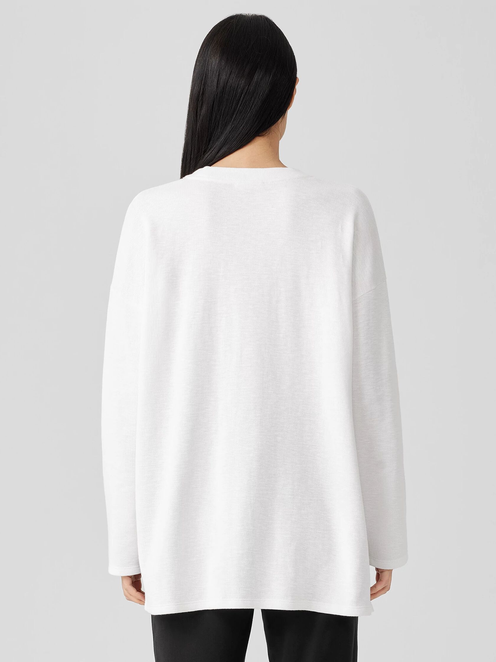 Organic Cotton Slubby Rib Knit Crew Neck Top
