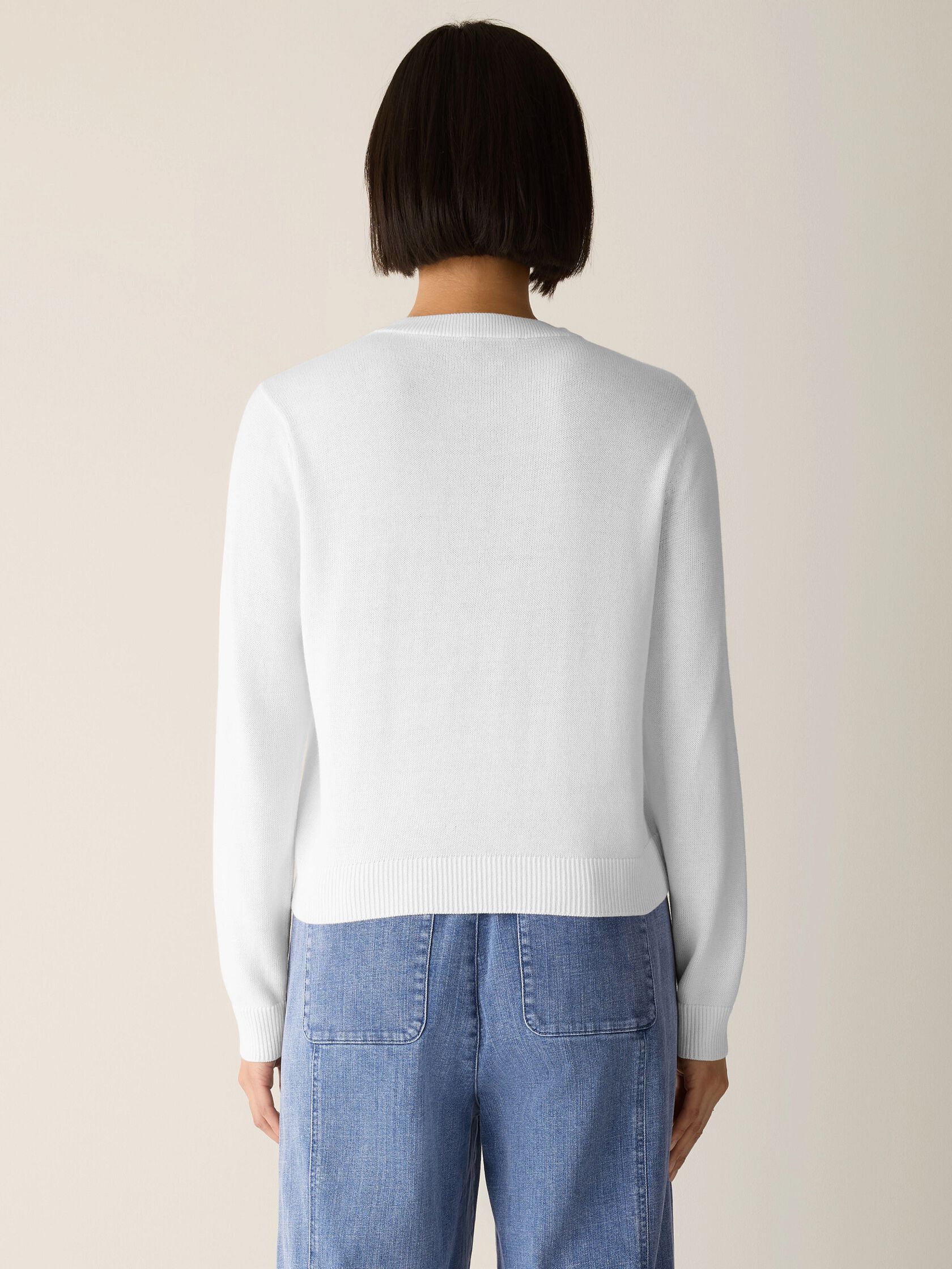 Peruvian Cotton Blend Crew Neck Cardigan