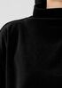 Cotton Velour Funnel Neck Box-Top