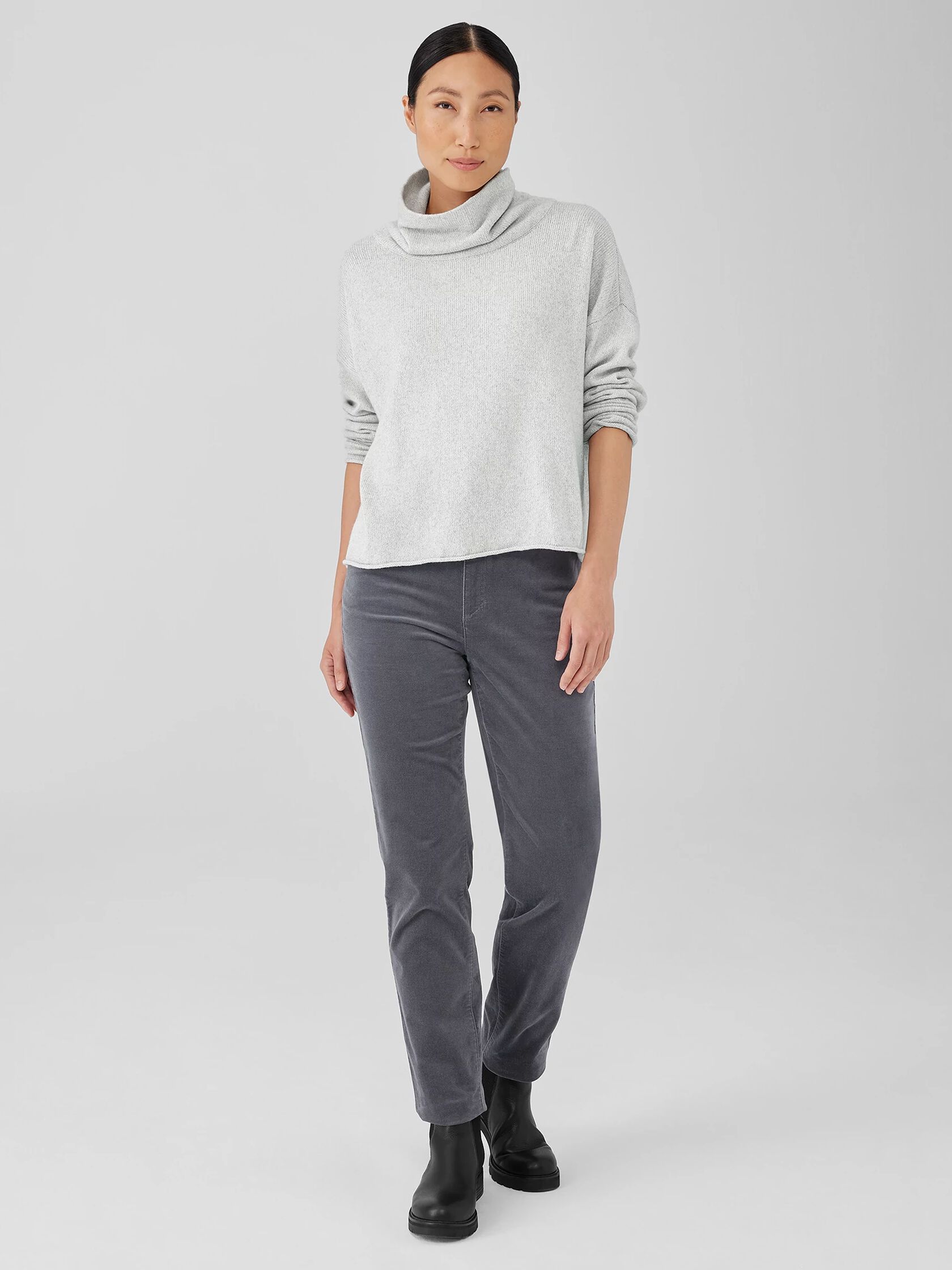 Cotton and Recycled Cashmere Turtleneck Box-Top