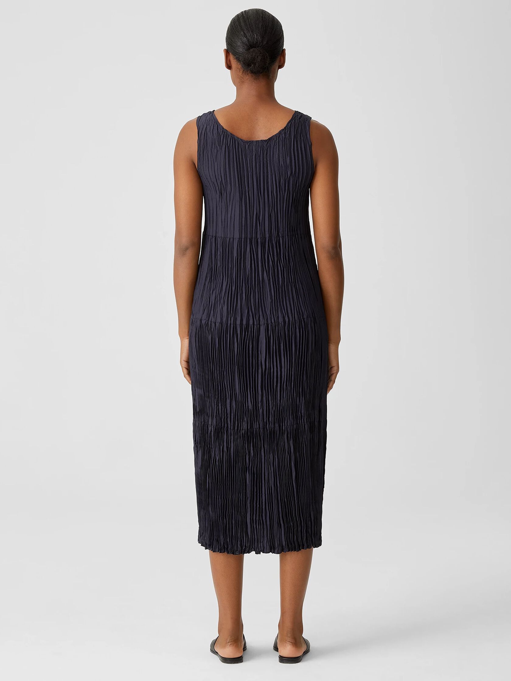 Crushed Silk Tiered Dress