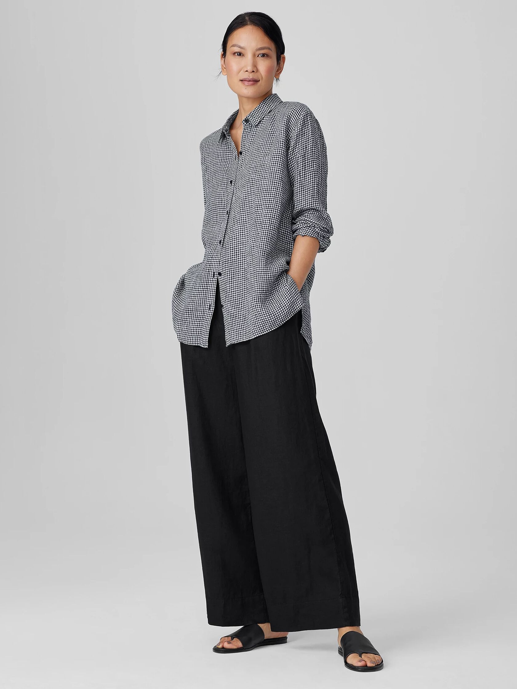 Puckered Organic Linen Classic Collar Shirt