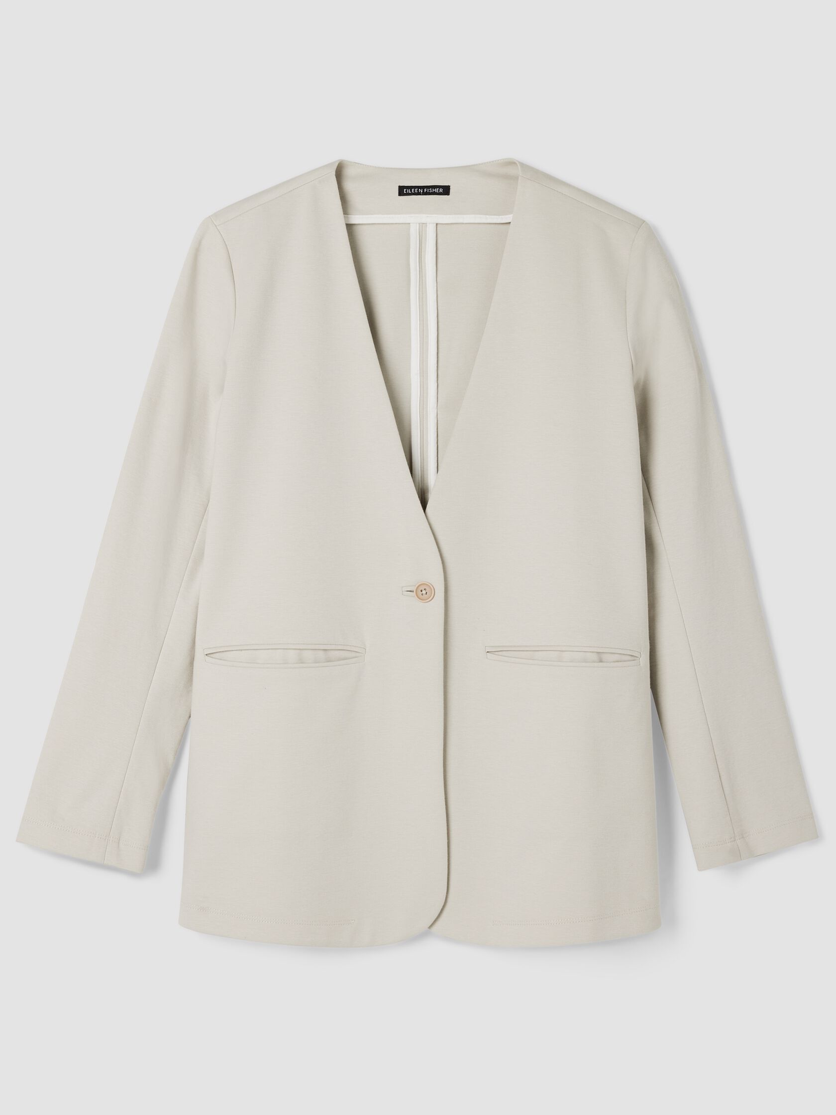 Cotton Blend Ponte V-Neck Blazer