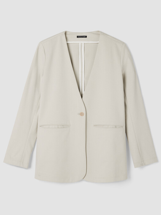 Cotton Blend Ponte V-Neck Blazer