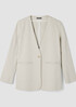 Cotton Blend Ponte V-Neck Blazer
