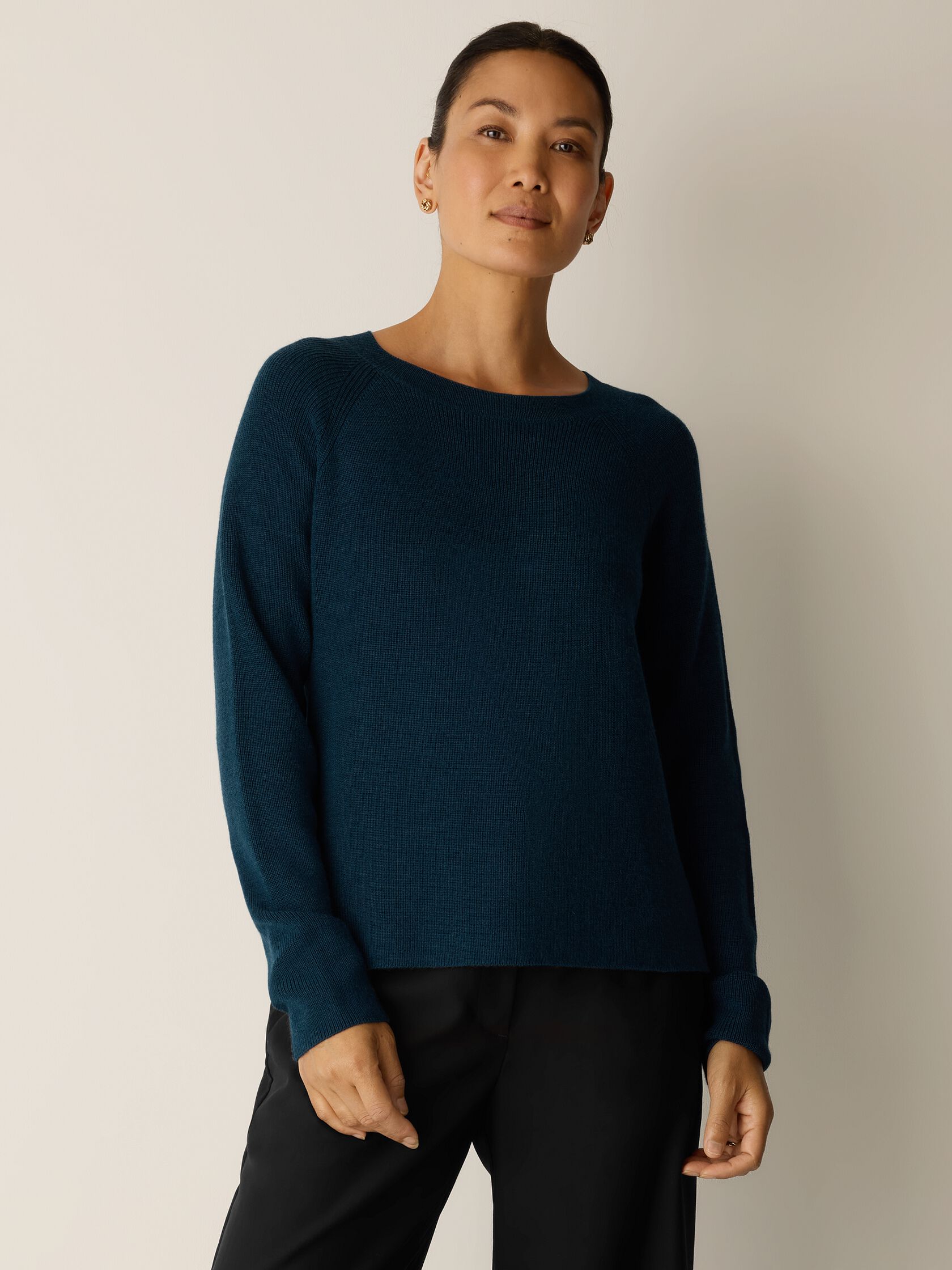 Merino Crew Neck Top in Regenerative Wool