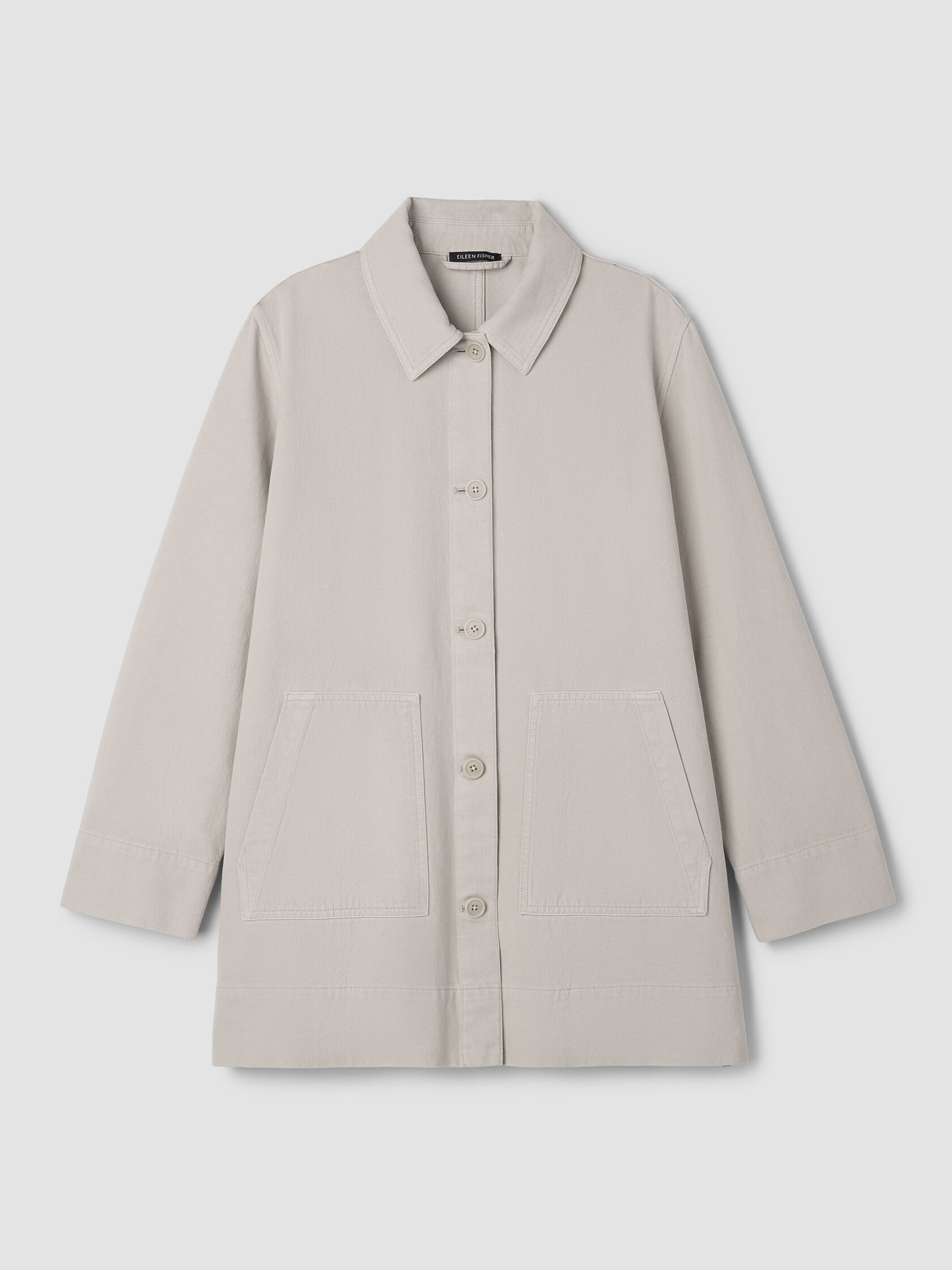 Garment-Dyed Utility Cotton Classic Collar Long Jacket