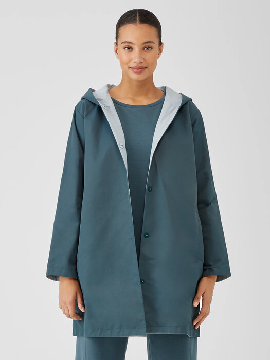 Organic Cotton Nylon Reversible Hooded Jacket